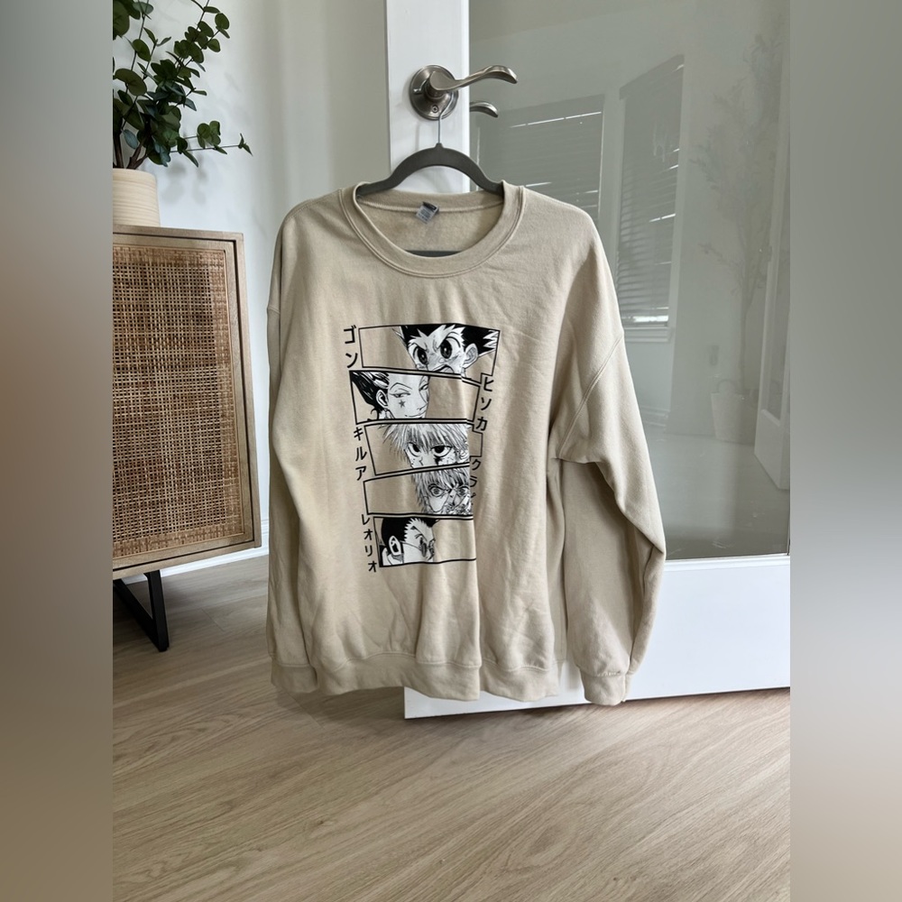 Hunter x Hunter tan Sweatshirt- Unisex Size Large